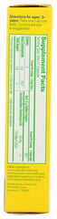 Label showing probiotic benefits on Culturelle bottle
