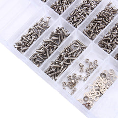 Assorted washers, nuts, and screws in the kit