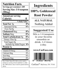 Goldenseal root powder ingredients label