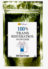 CurEase 99.5% pure trans-resveratrol powder jar with 60g