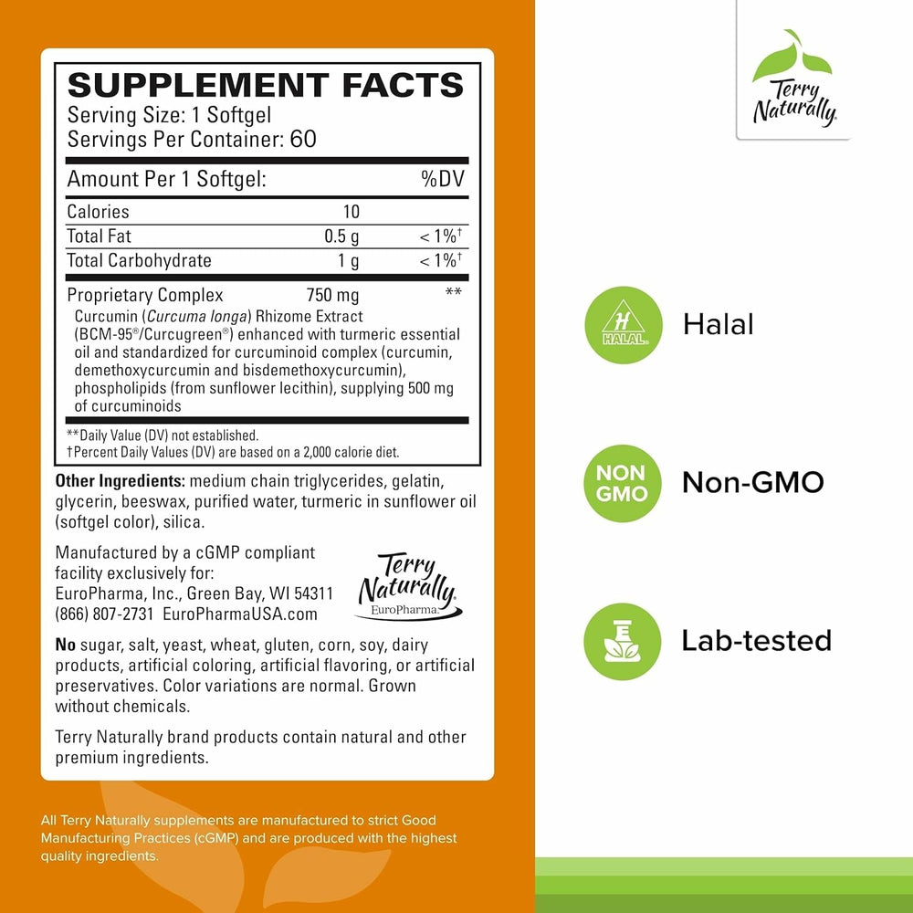 Close-up of CuraMed 750mg packaging highlighting high potency curcumin