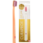 Front view of Curaprox CS 12460 Velvet Soft Toothbrush with densely packed Curen filaments