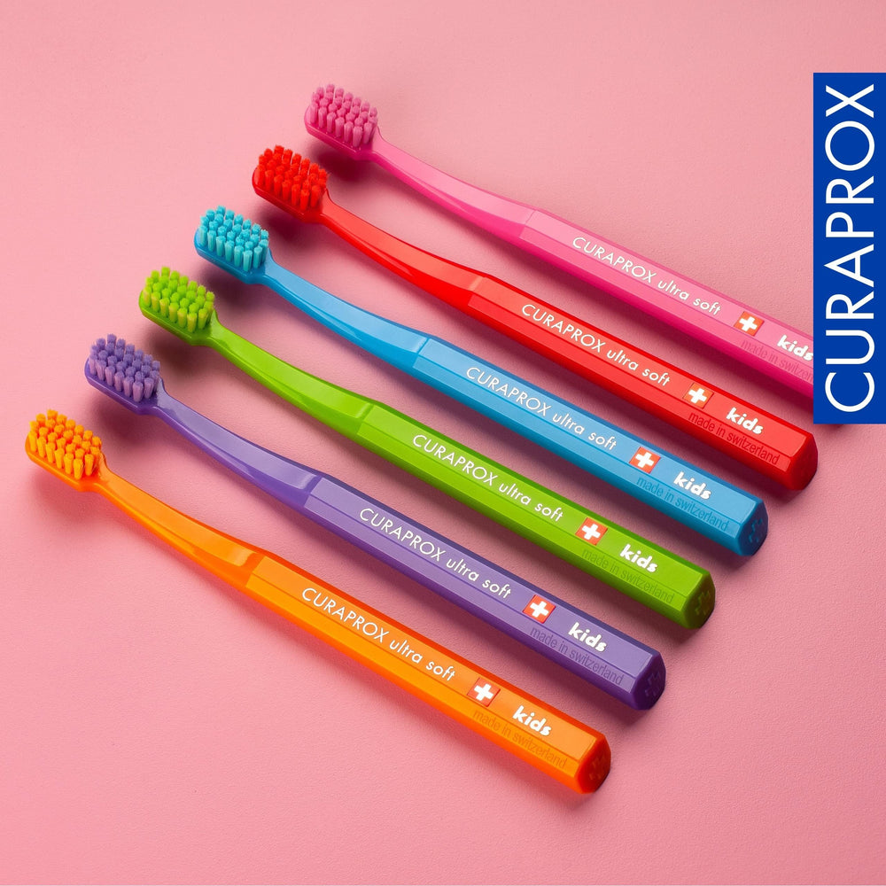 Curaprox CS Kids Toothbrush Pink in single pack packaging