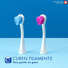 Droplet-shaped compact brush head design for precise brushing