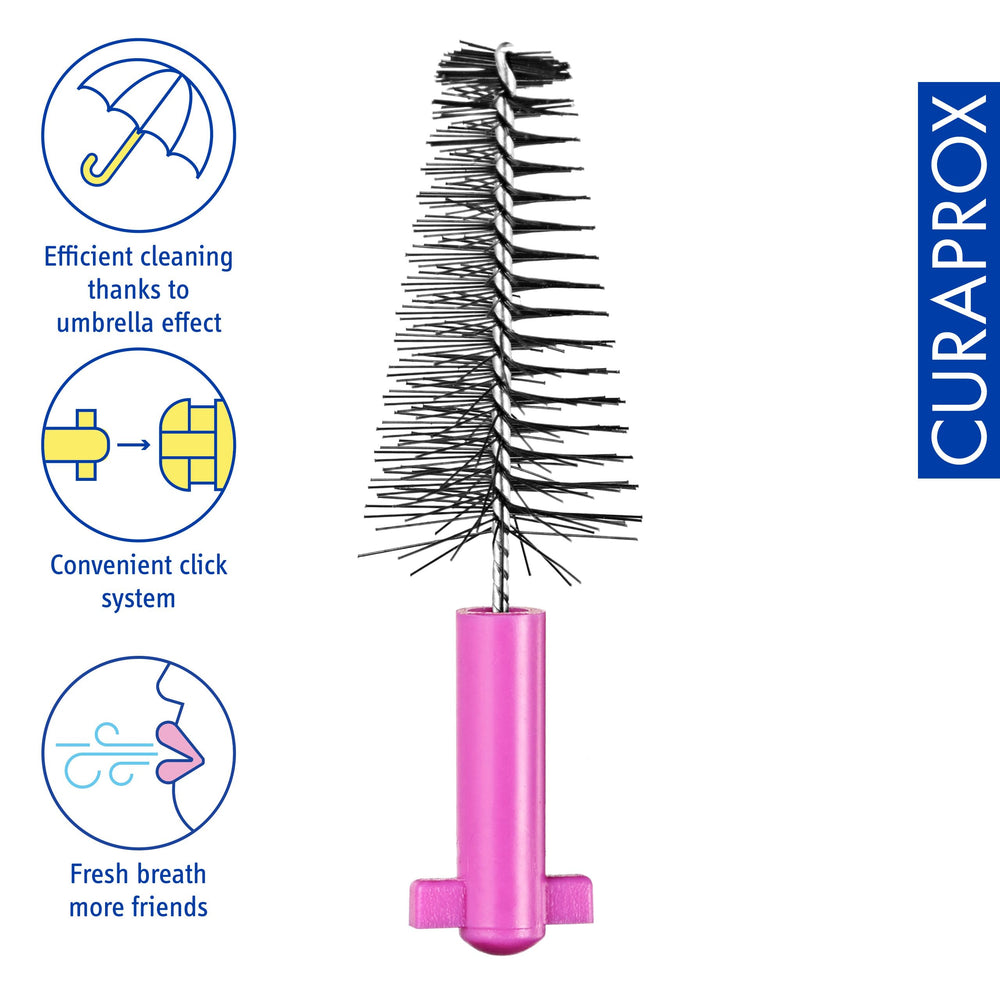 Close-up of cone-shaped ultra-fine filaments for interdental cleaning