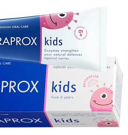 Kid-friendly toothpaste tube design against white background