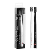Curaprox Black and White ultra-soft toothbrush duo for adults in a 2-pack, front view