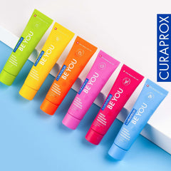 Visualization of fluoride 950ppm label on toothpaste packaging
