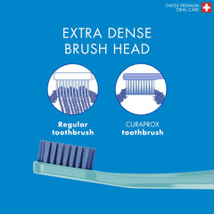 Angled brush head reaching hard-to-clean areas