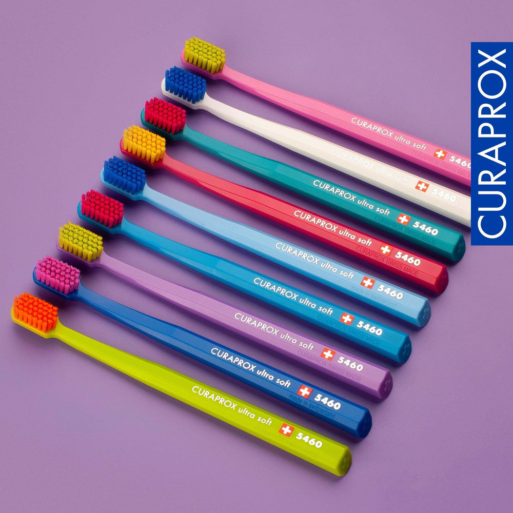Product shot: Curaprox CS 5460 in use demonstrating gentle cleaning