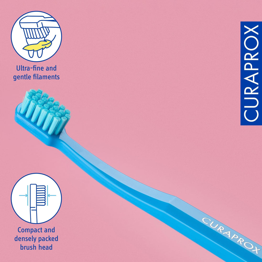 Extra small brush head reaches all areas for kids' brushing