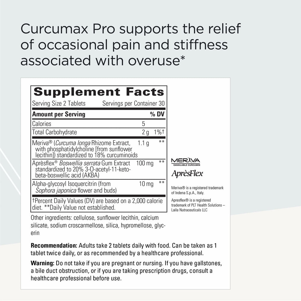 Close-up of Curcumax Pro bottle label