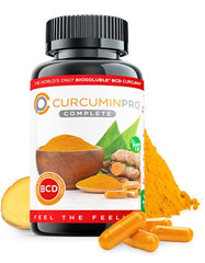 CurcuminPro Complete BCD bottle label highlighting vegan and organic turmeric
