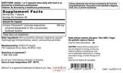 Close-up of a CurcuThera 500 mg turmeric capsule