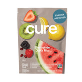 Cure Hydration hero image with product packaging and packets