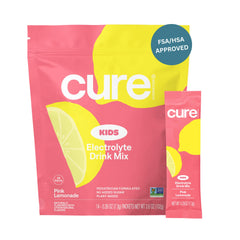 Box of Cure Hydration Kids Electrolyte Drink Mix Pink Lemonade 14-pack