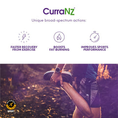 CURRANZ capsules with scoop image highlights easy dosing for GI comfort.