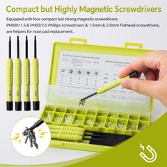 Curved tweezers included in the repair kit
