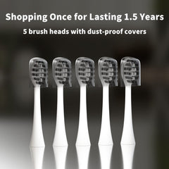 Brushing head with curved W-shaped bristles designed to fit teeth
