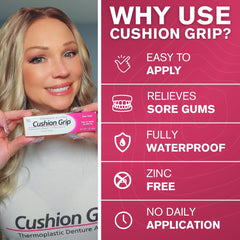 Soft reliner-like cushion providing gum relief