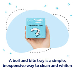 Custom mouth tray used with whitening and cleaning foam