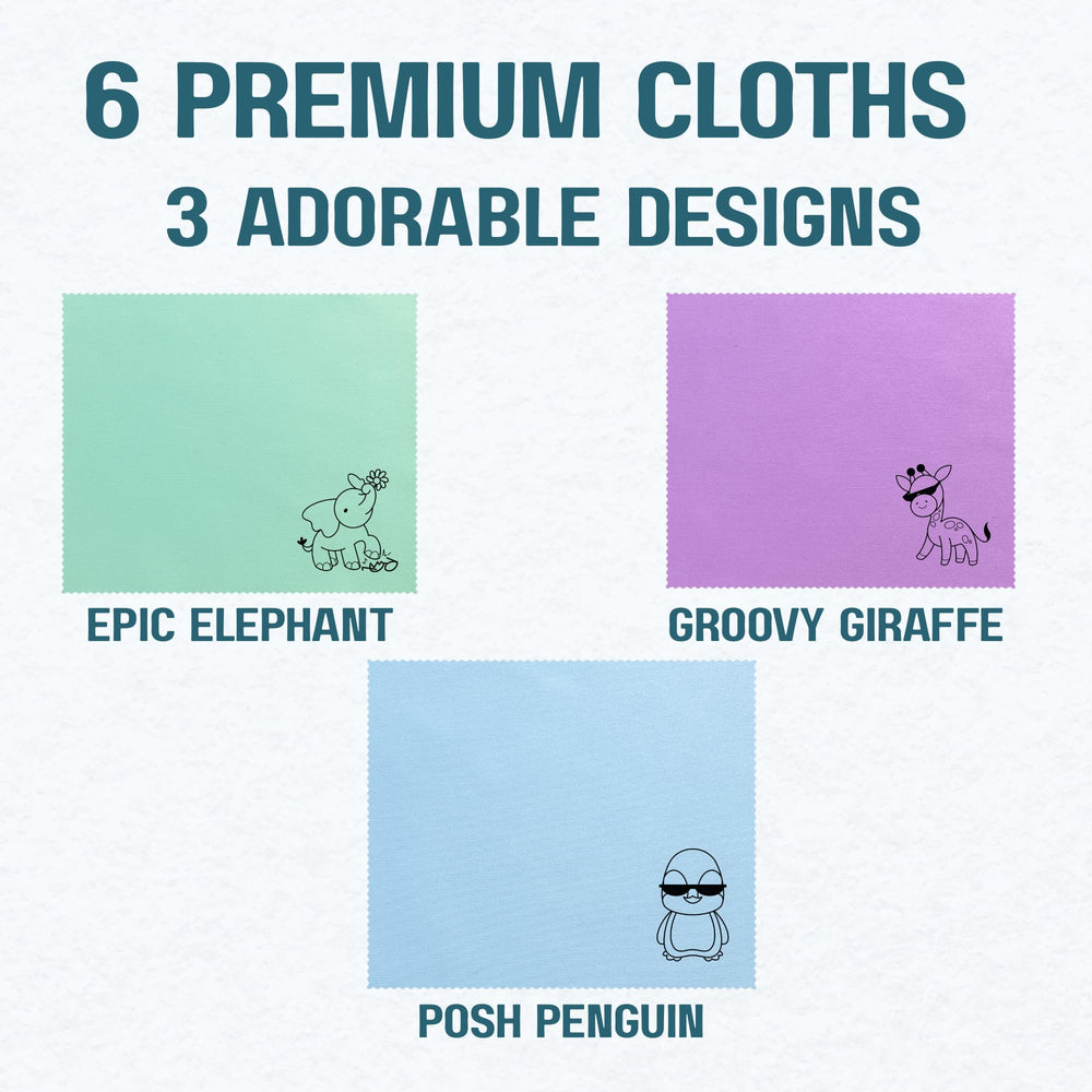 Cloths cleaning eyeglasses lenses and smartphone screens without scratches