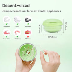 Green soaking container suitable for dentures and night guards