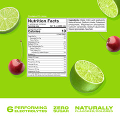 Back view of CWENCH Hydration Cherry Lime bottle showing ingredients