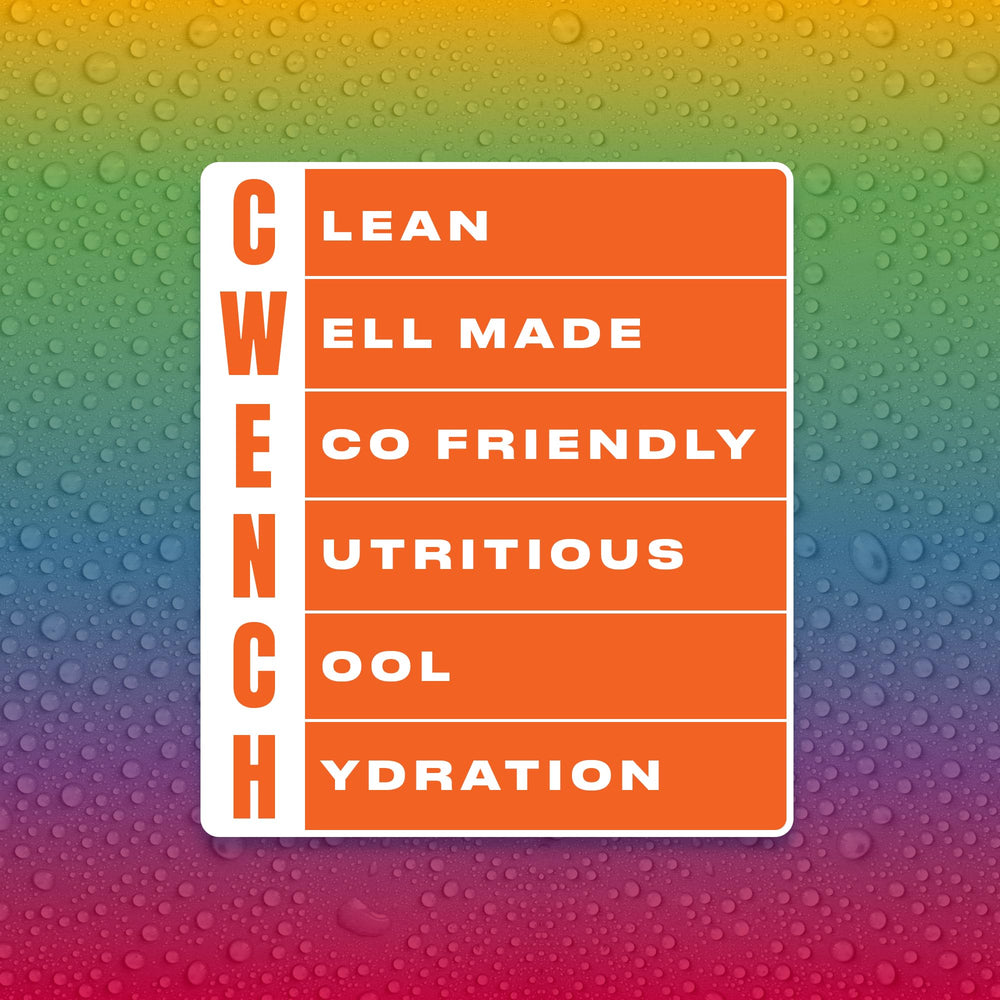 Cwench Hydration Rainbow Swirl glass displays refreshing color cue after activity.