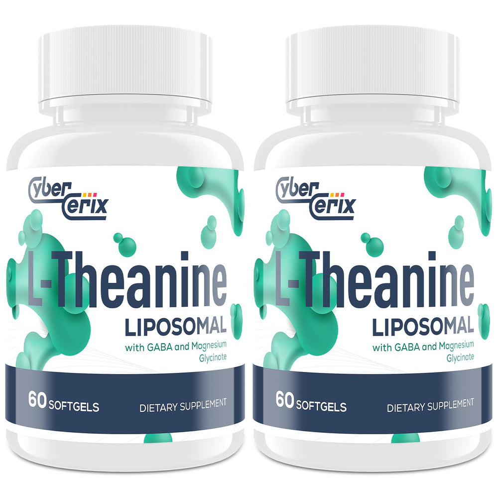 CyberCerix Liposomal L-Theanine 500mg bottle, 120 capsules