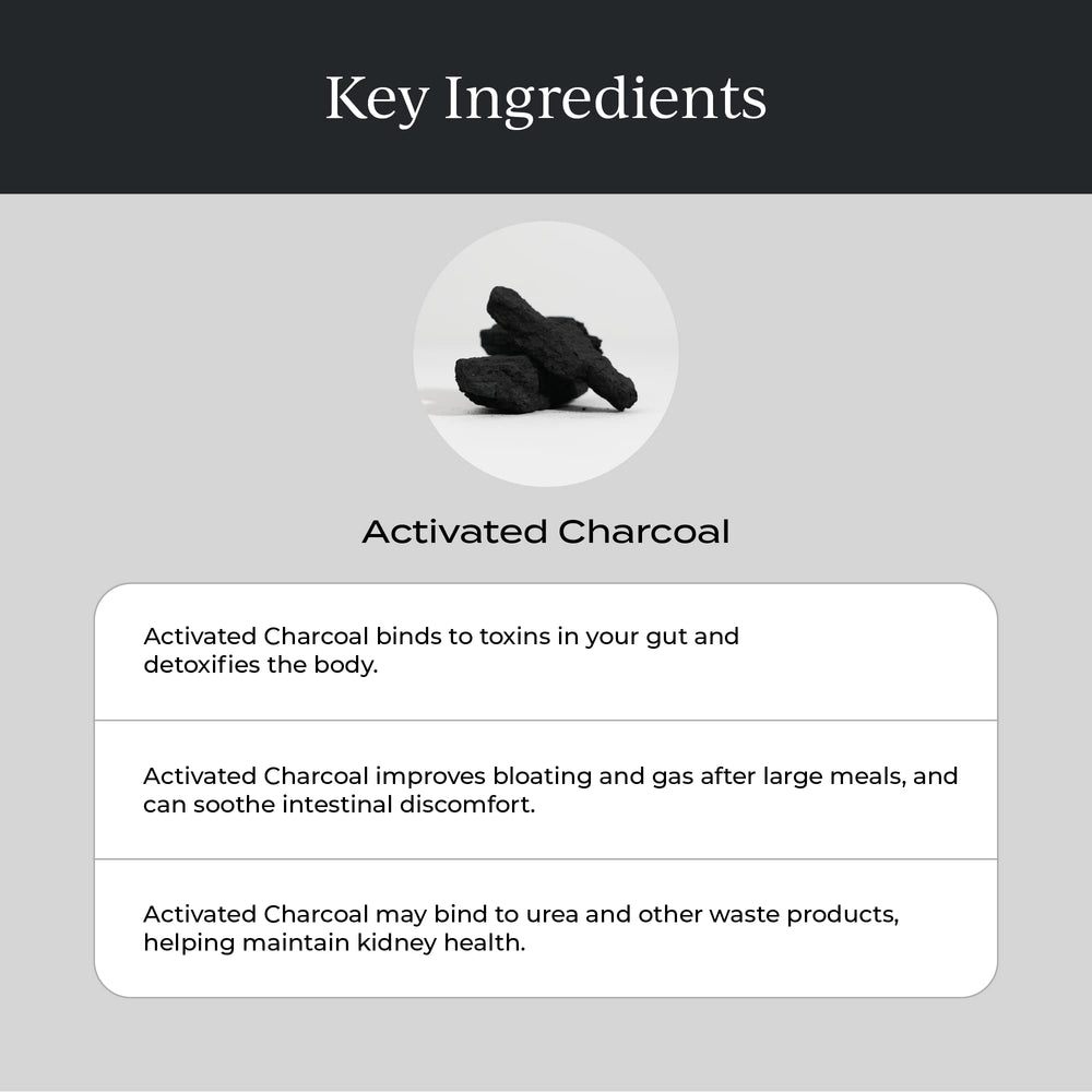 Coconuts and activated charcoal imagery for natural detox