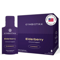 CYMBIOTIKA Elderberry Boost bottle with 26-pouch carton