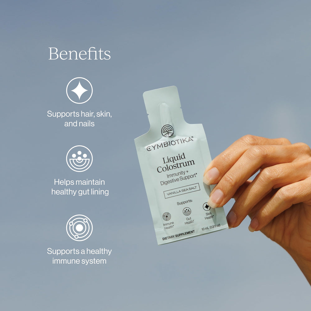 Close-up of full-spectrum colostrum ingredients and immunoglobulins