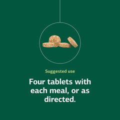 Dosage guidance for Cyrofood showing four tablets per meal