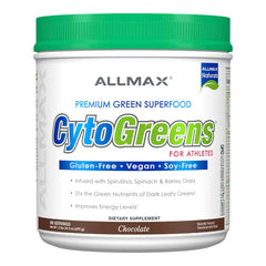 ALLMAX CytoGreens Chocolate 1.5 lb tub label