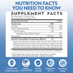 30 servings indicator on Mental Tranquility packaging