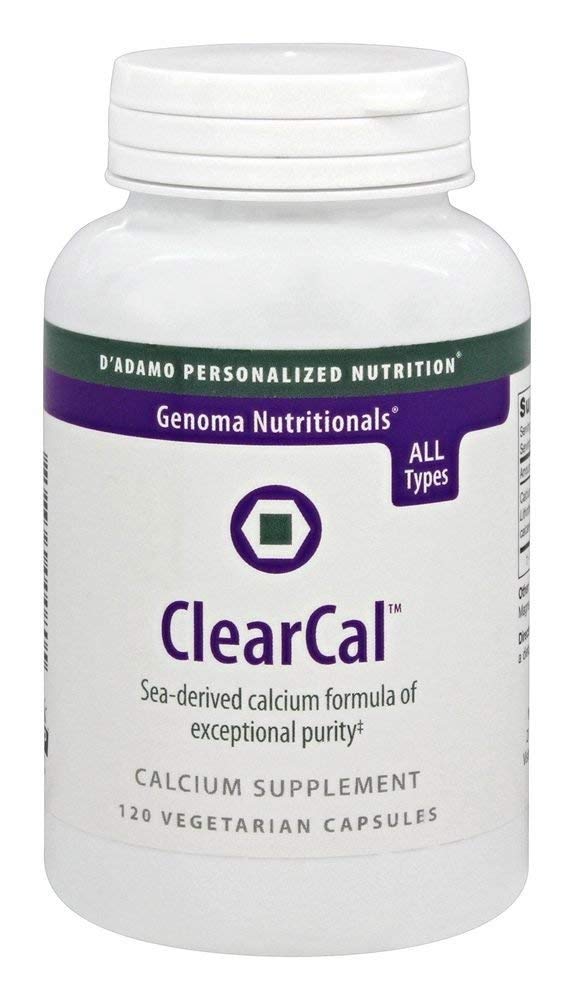 D'Adamo ClearCal 120 vcaps bottle - sea-derived calcium supplement