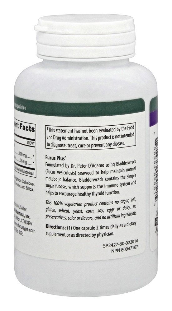 D'Adamo Fucus Plus 60 vcaps packaging and bottle