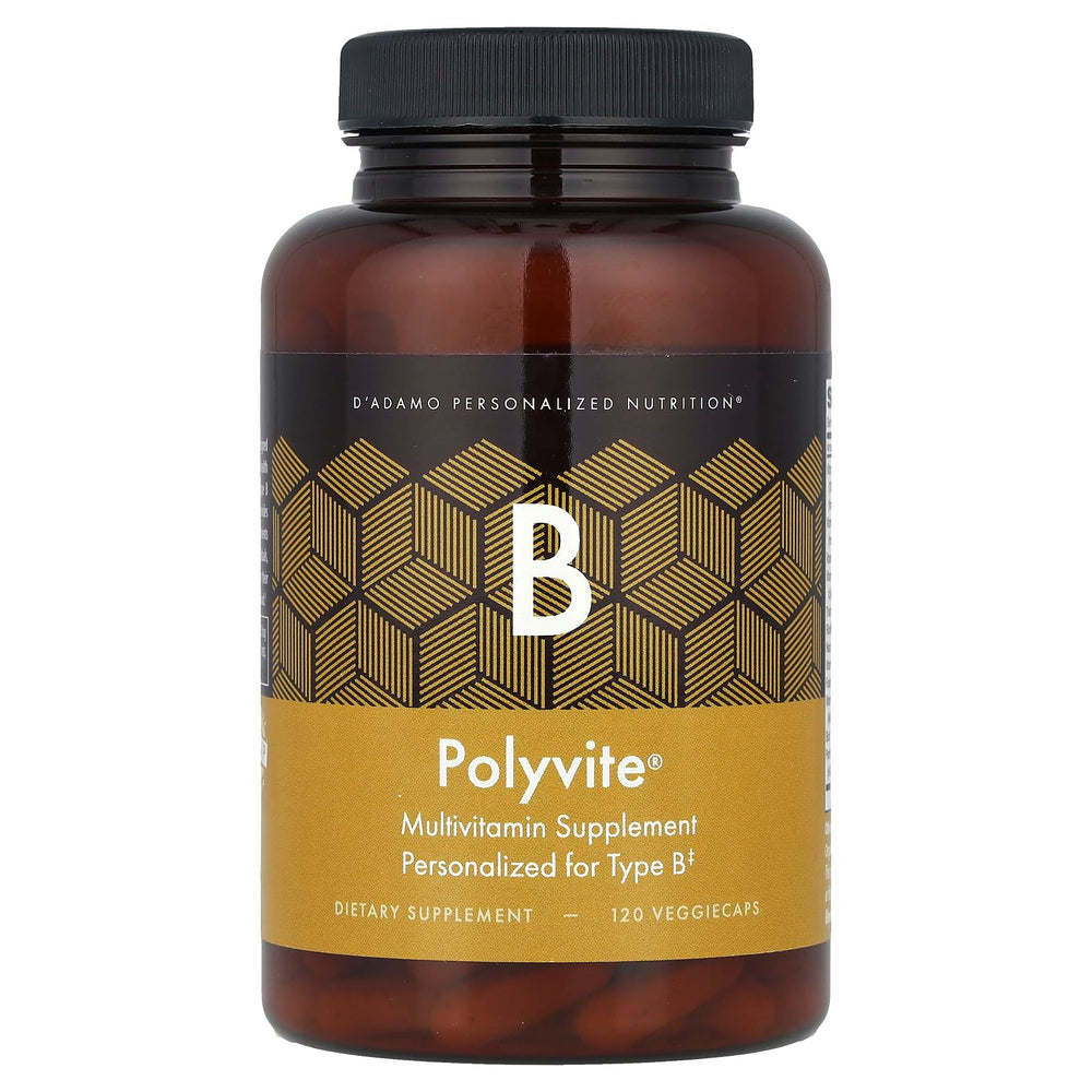 D'Adamo Polyvite B 120 Vcaps bottle front label