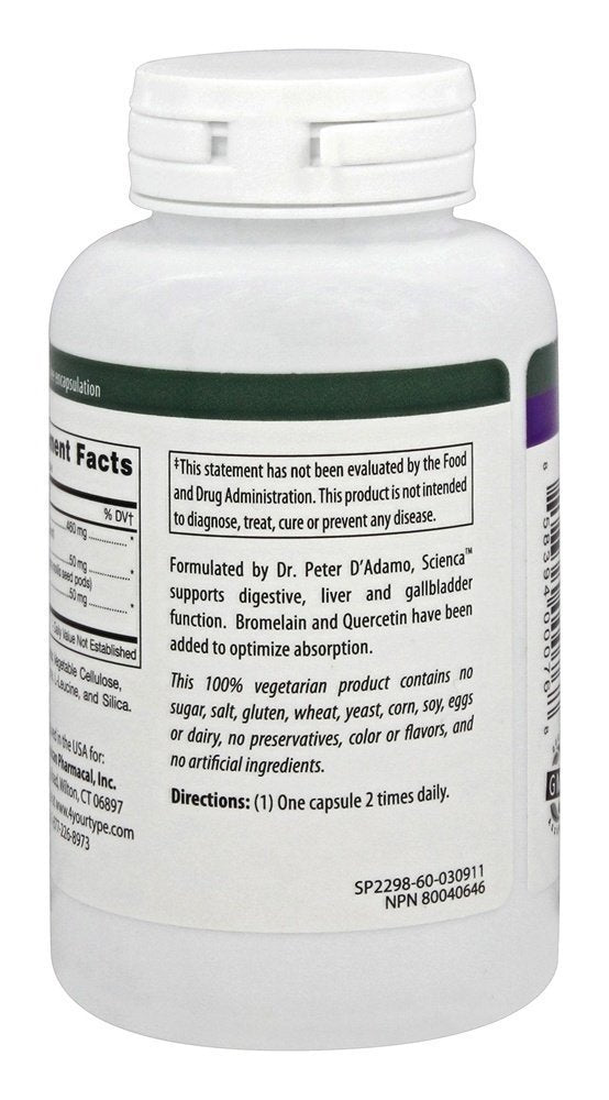 Close-up of Scienca 60 vcaps capsules with packaging