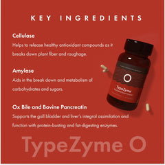 D'Adamo TypeZyme ingredient list on bottle label
