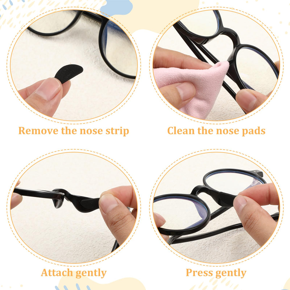 D-shaped nose pads sized 1.8 x 0.8 cm