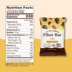 D-vash Fiber Bars Cacao Peanut Butter flavor close-up