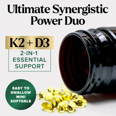 Product box and bottle of D3 K2 Vitamin 5000 IU