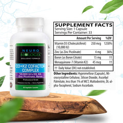 60-cap bottle packaging of D3+K2 Cofactor Complex