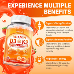 Gummy provides 5000IU vitamin D3 per piece