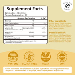 Magnesium gummies with D3 and K2 for calcium absorption – lemon flavor