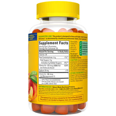 Peach-flavored D3 + K2 gummies with vitamin information