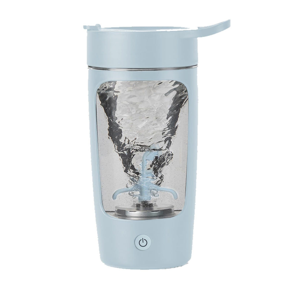 Daasigwaa electric shaker bottle closeup showing cap for on-the-go use and leak protection