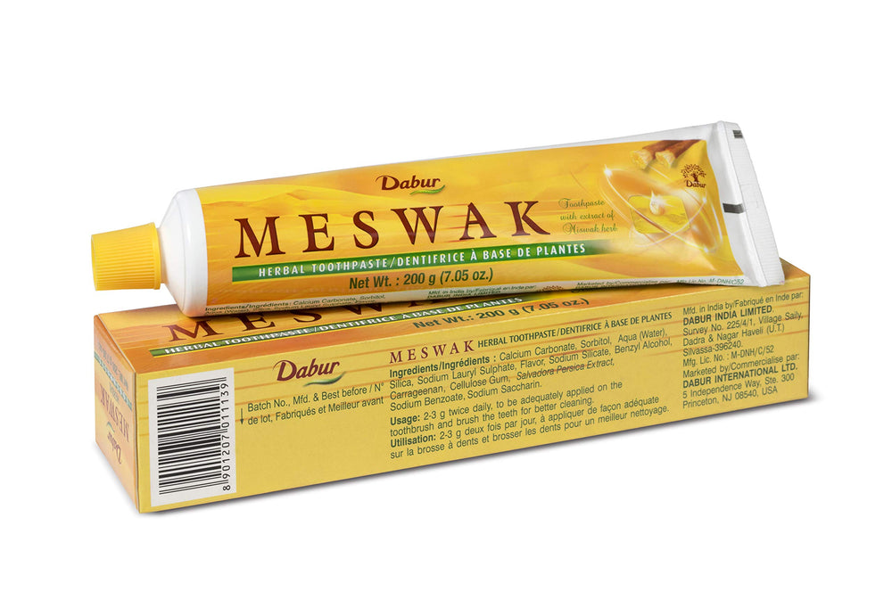 Close-up of Miswak essence in Dabur Meswak toothpaste